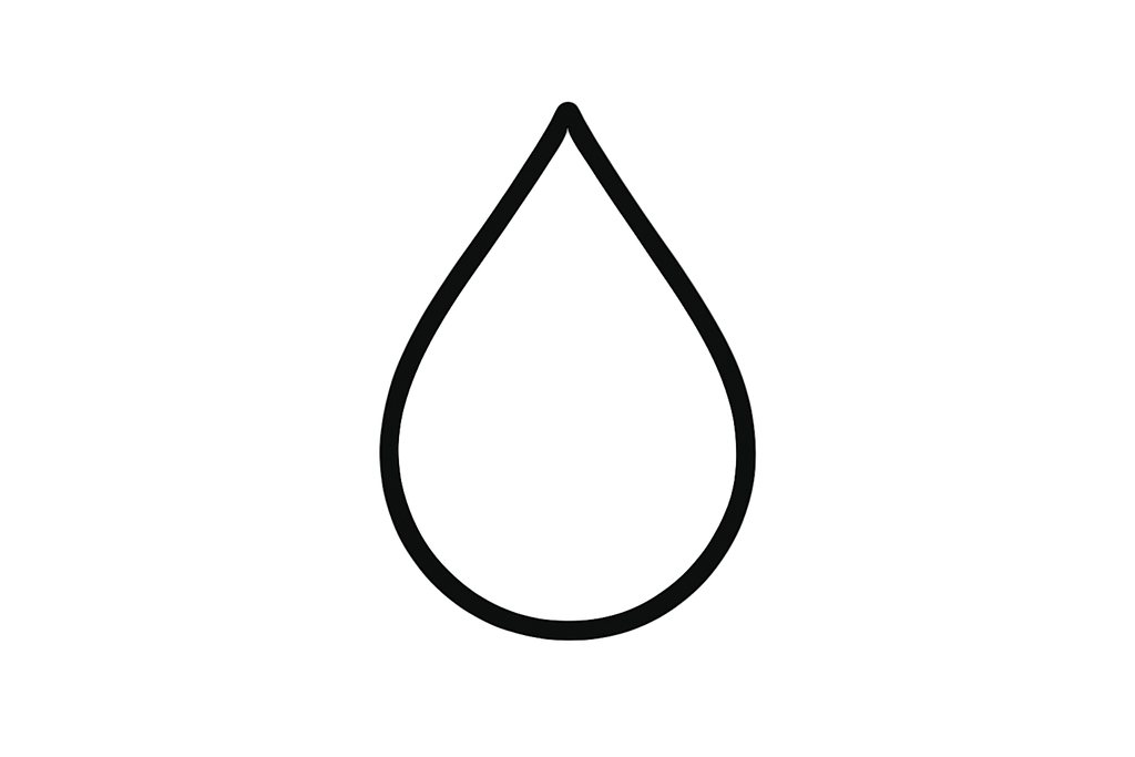 icone goutte d'eau style minimaliste avec juste contour noire mais contour pas trop fin mais pas trop épais non plus juste un peu d'une goutte d'eau 
